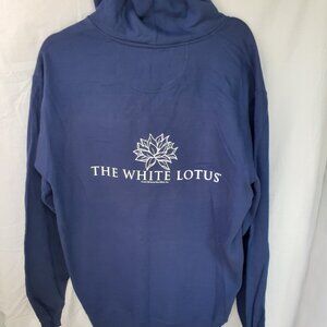 New Large The White Lotus Blue Zip Pullover Hoodie